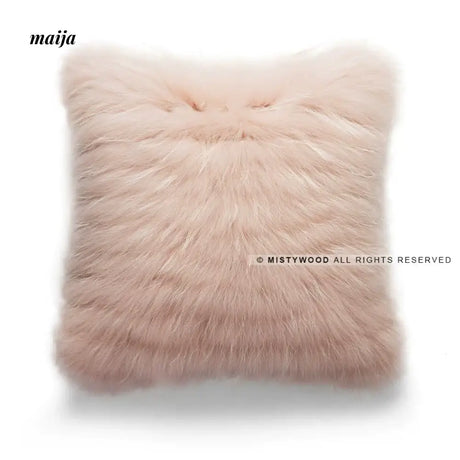 MISTYWOOD Pastel Pink Wool Pillow for Living Room from MISTYWOOD