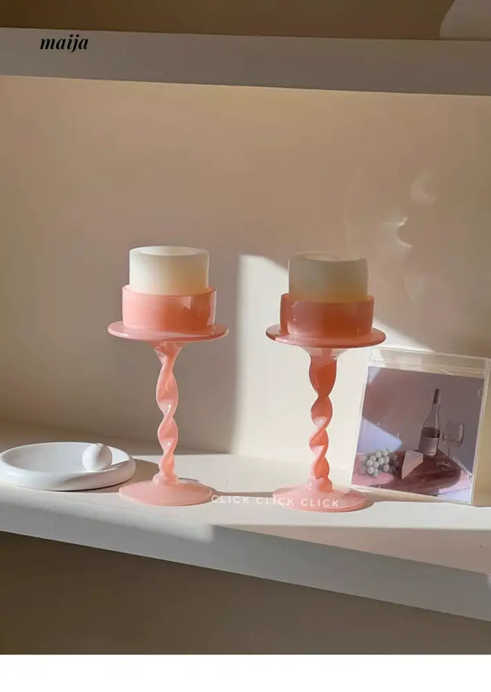 CLICK Fuchsia Spiral Candle Handmade for Valentine's Day from CLICK