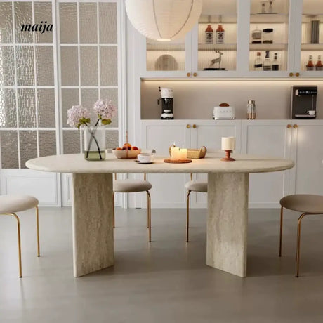 Harmonie Travertine Dining Table from maija