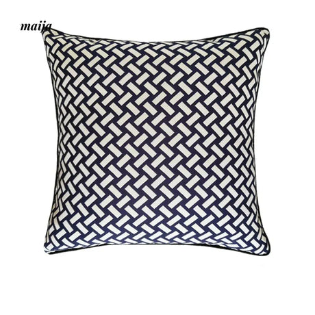 HOUSE OF YINN Striped Denim Blue Pillow Cushion from MOSE