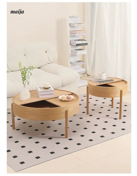 MIKA Multifunctional Solid Wood Storage Side Table from MIKA