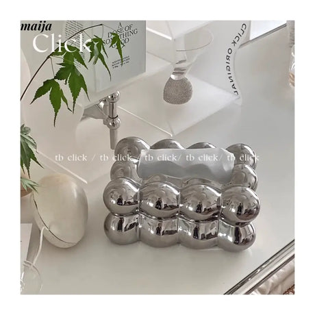 CLICK Cute Ceramic Storage Box with Silver Wipes Holder from CLICK