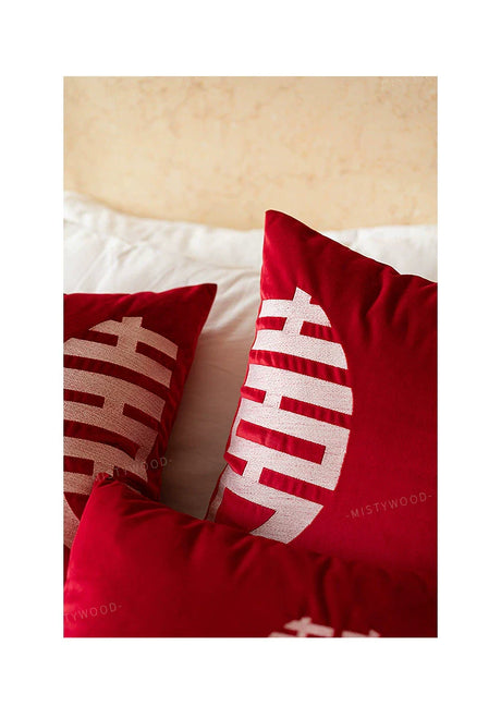 MISTYWOOD Festive Red Wedding Pillow for Living Room from MISTYWOOD