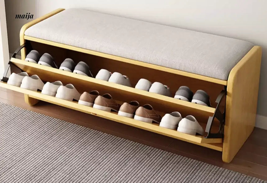 Huffman Solid Wood Shoe-Changing Stool from maija