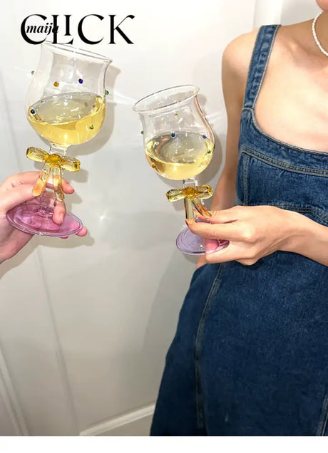 CLICK Handmade Glass Bow Champagne Goblet from CLICK