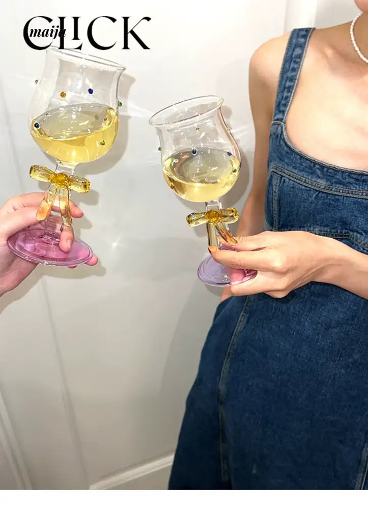 CLICK Handmade Glass Bow Champagne Goblet from CLICK