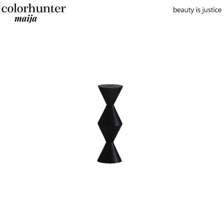 COLOURHUNTER Glossy Black Scandinavian Silver Retro Candle Holder from maija