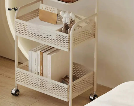 Gladys Movable Bedside Table and Storage Cart from Yeter