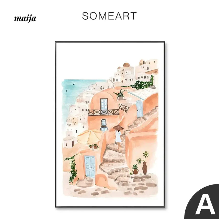 SOMEART Santorini Print from SOMEART