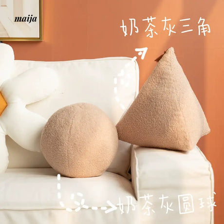 MISTYWOOD White Plush Triangle Sofa Pillow from MISTYWOOD