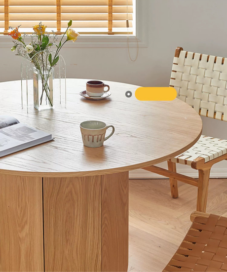 LAZYSPACE Leo Solid Wood Round Table from LAZYSPACE