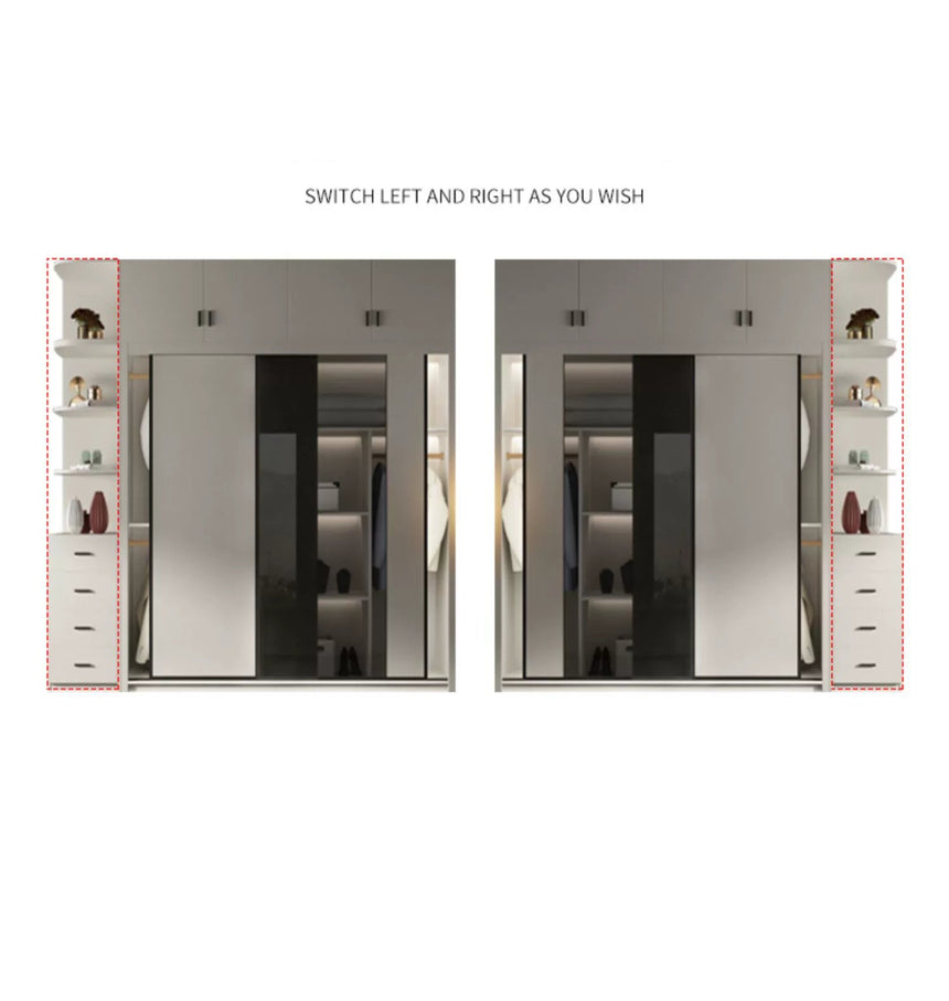 AIWO Lucien Light Luxury Glass Sliding Door Wardrobe from AIWO