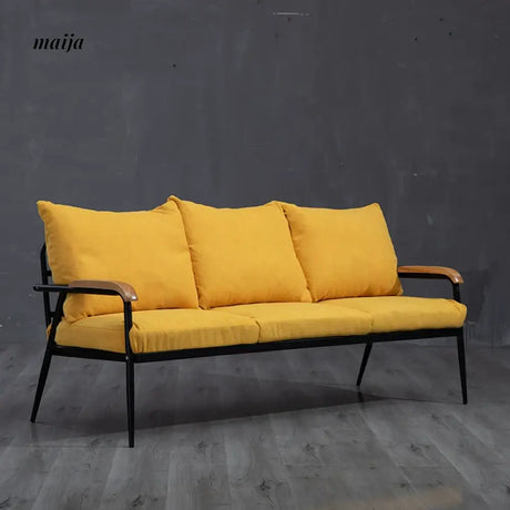 ANJI CHENJI Scandinavian Natural Wood Double Sofa from ANJI CHENJI