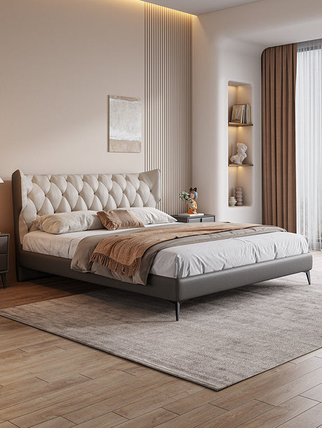 DIPU Romanio Italian Minimalist Leather Bed from DIPU