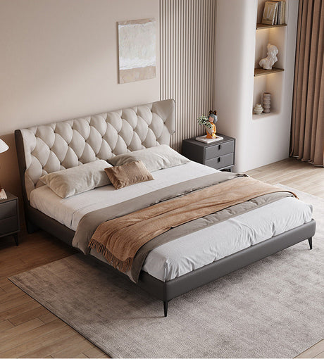 DIPU Romanio Italian Minimalist Leather Bed from DIPU