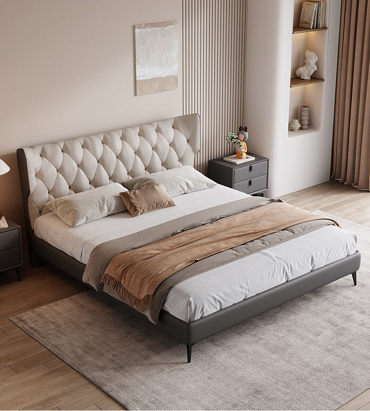 DIPU Romanio Italian Minimalist Leather Bed from DIPU