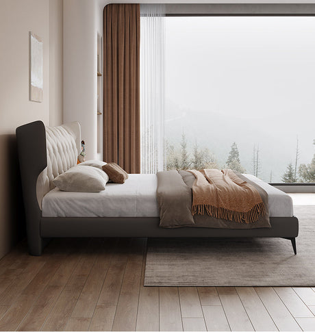 DIPU Romanio Italian Minimalist Leather Bed from DIPU