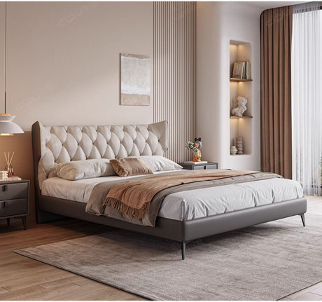 DIPU Romanio Italian Minimalist Leather Bed from DIPU