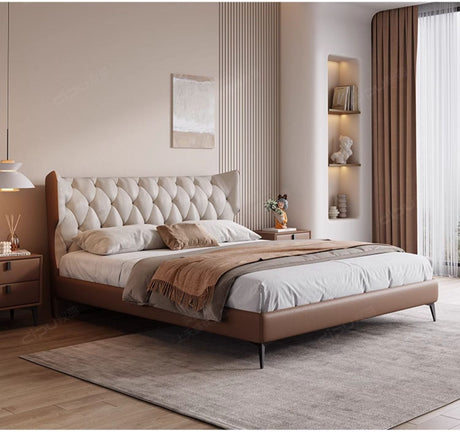 DIPU Romanio Italian Minimalist Leather Bed from DIPU