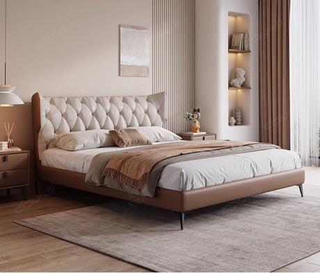 DIPU Romanio Italian Minimalist Leather Bed from DIPU