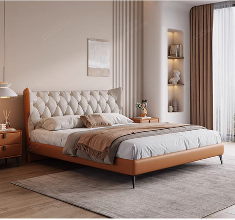 DIPU Romanio Italian Minimalist Leather Bed from DIPU