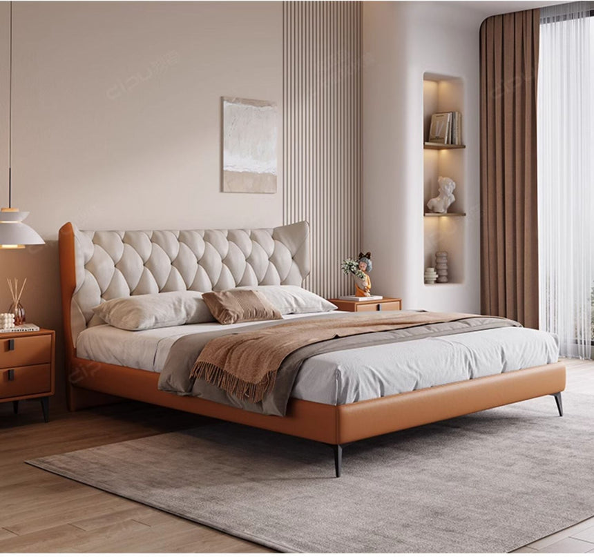 DIPU Romanio Italian Minimalist Leather Bed from DIPU