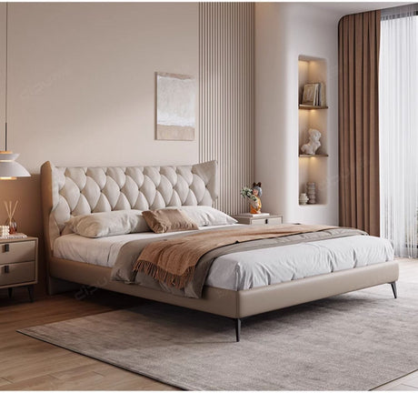 DIPU Romanio Italian Minimalist Leather Bed from DIPU
