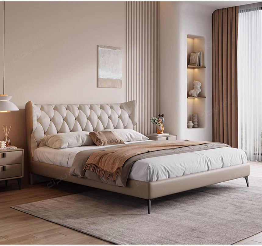 DIPU Romanio Italian Minimalist Leather Bed from DIPU