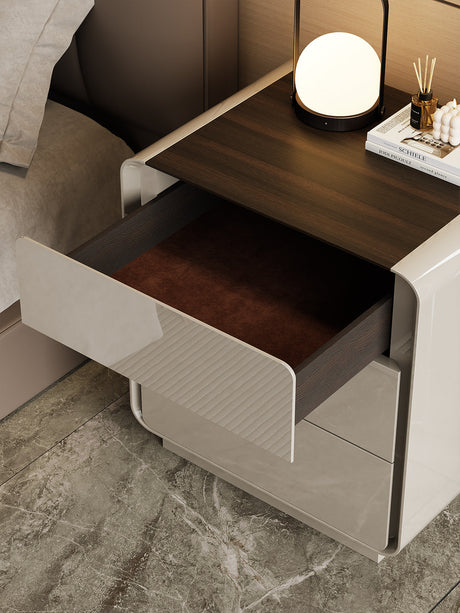 APARTMENT NO.7 Thaddeus Sleek Minimalist Three-Drawer Bedside Table from APARTMENT NO.7