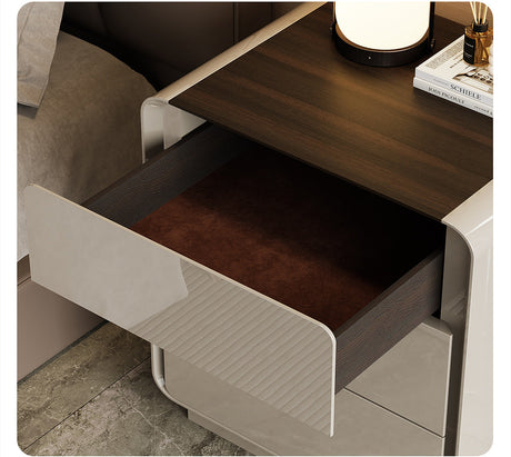 APARTMENT NO.7 Thaddeus Sleek Minimalist Three-Drawer Bedside Table from APARTMENT NO.7