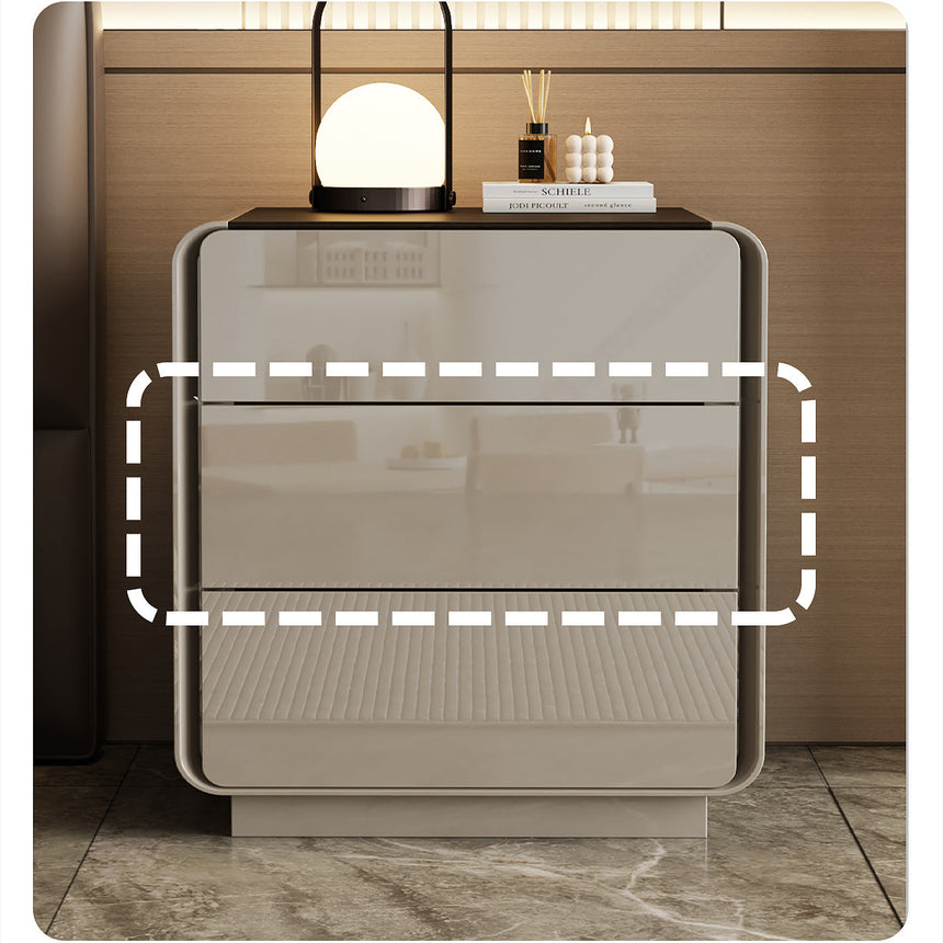 APARTMENT NO.7 Thaddeus Sleek Minimalist Three-Drawer Bedside Table from APARTMENT NO.7