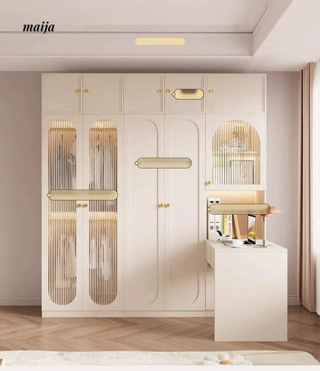 MEIHOUSE French Light Luxury Glass Door Bedroom Wardrobe Locker from MEIHOUSE