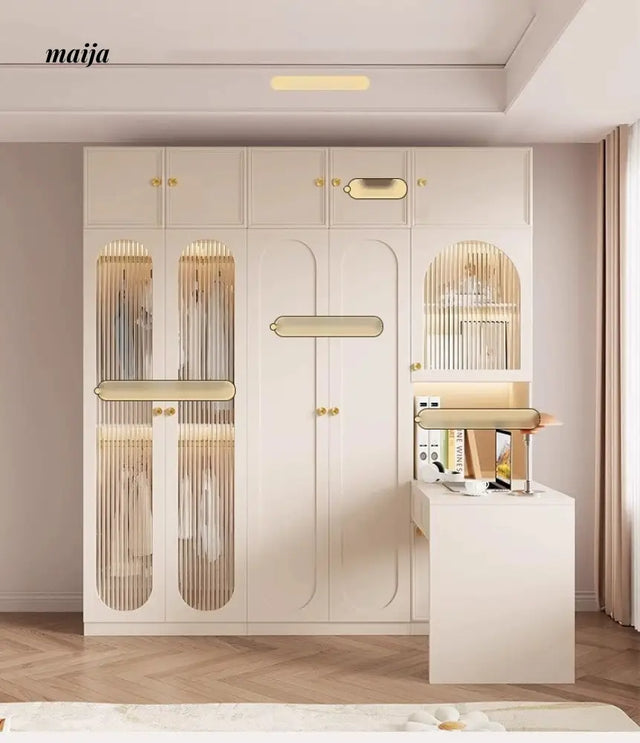 MEIHOUSE French Light Luxury Glass Door Bedroom Wardrobe Locker from MEIHOUSE