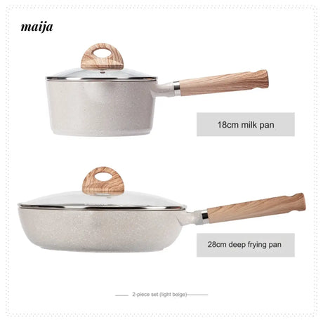 CAROTE Non-Stick Wheat Stone Frying Pot Set from CAROTE