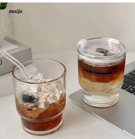 BANKE Summer Portable Glass Latte Coffee Cup from BANKE