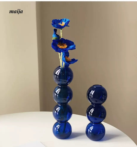 HOMESIDE Claine Blue Glass Vase from HOMESIDE