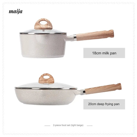CAROTE Non-Stick Wheat Stone Frying Pot Set from CAROTE