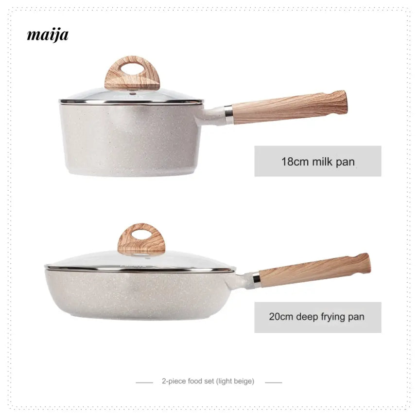 CAROTE Non-Stick Wheat Stone Frying Pot Set from CAROTE
