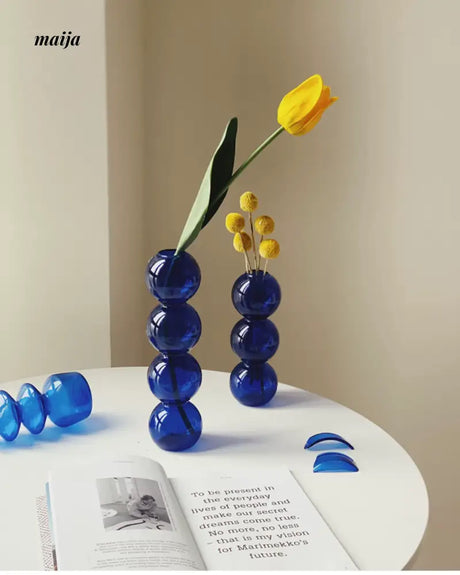 HOMESIDE Claine Blue Glass Vase from HOMESIDE