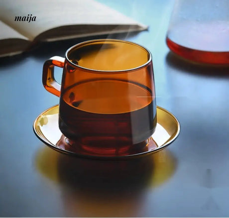 JOTO Borosilicate Handle Milk Coffee Cup with Disc from JOTO