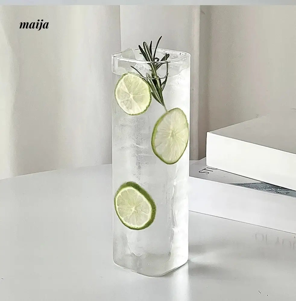BANKE Rectangular Transparent Glass Cold Drink Cup from BANKE