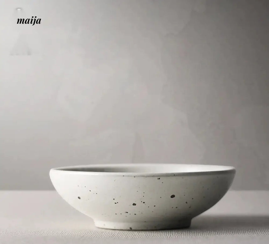 JOTO Eight Year Rough Ceramic Fruit Plate Handmade Retro Dish from MOSE