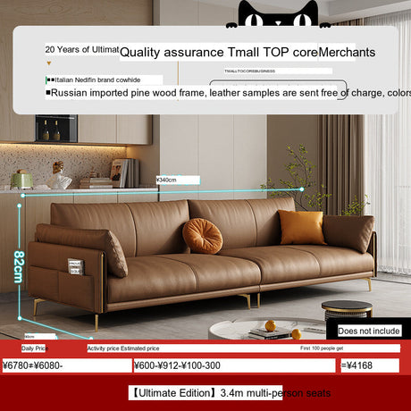 DIPU Mack Cream Minimalist Cowhide Sofa from DIPU
