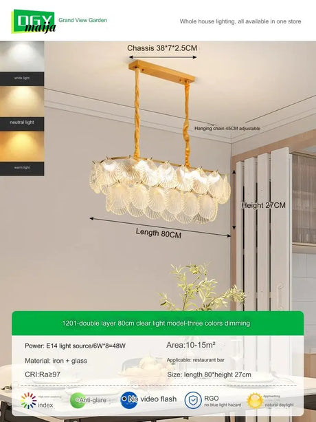 GVG Crystal Scallop Shell Ceiling Lamp from Kaiyashi