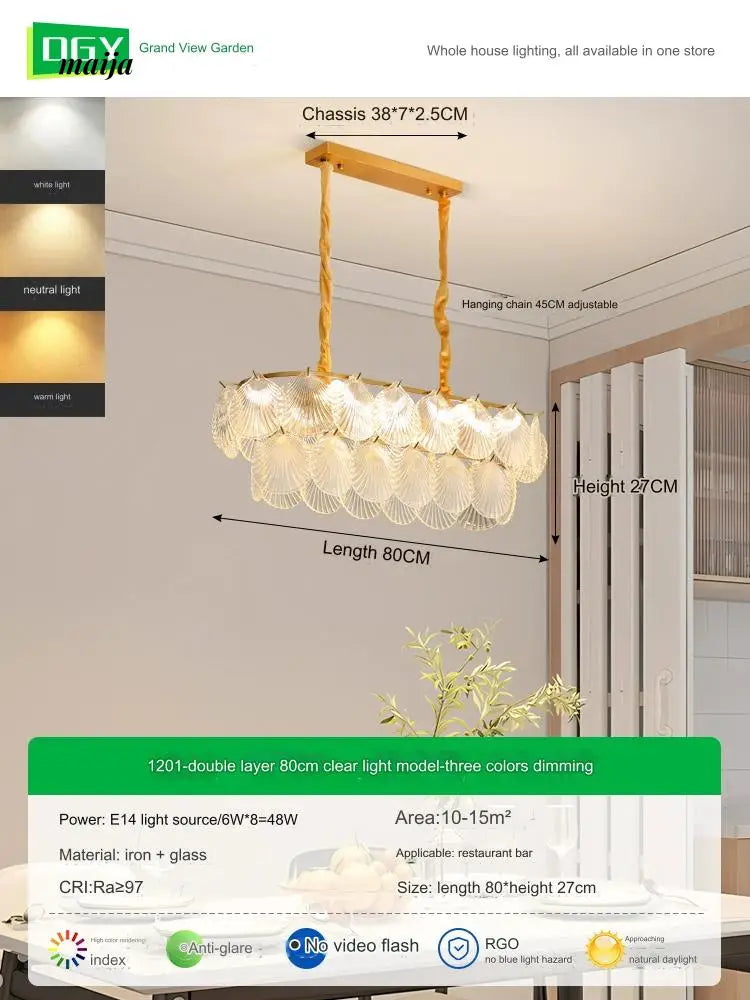 GVG Crystal Scallop Shell Ceiling Lamp from Kaiyashi