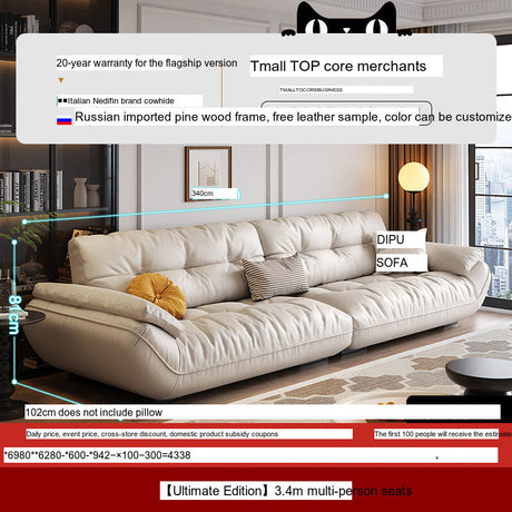 DIPU Cassius Minimalist Cream Leather Sofa from DIPU