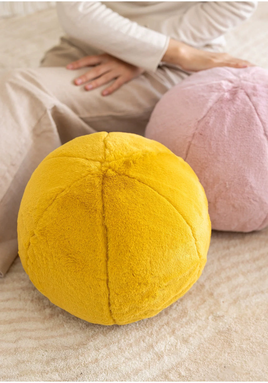 MISTYWOOD Yellow Plush Circular Decorative Pillow from MISTYWOOD