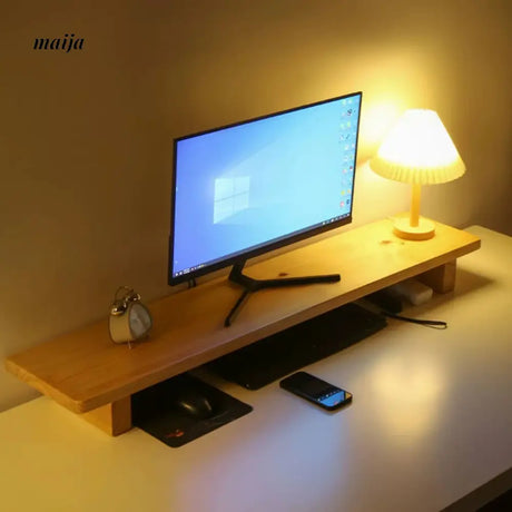 Beechwood Natural Wood Monitor Stand from maija