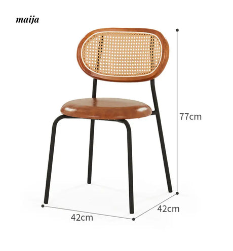 Evie Leather Rattan Dining Chair from Ouqi