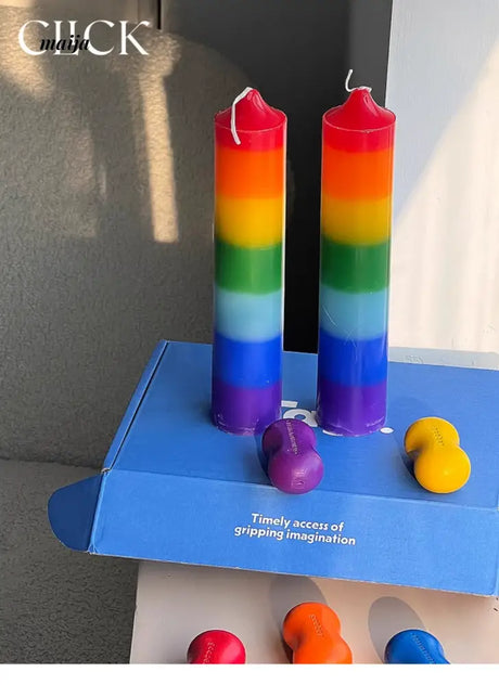 CLICK Gradient Rainbow Candle Holiday Decor from CLICK